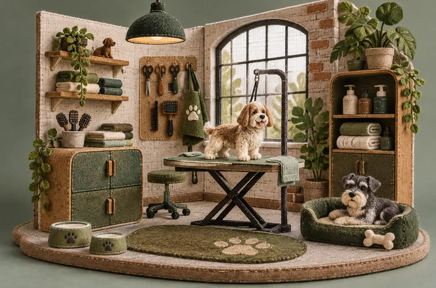 Illustration of pet care businesses and their working space